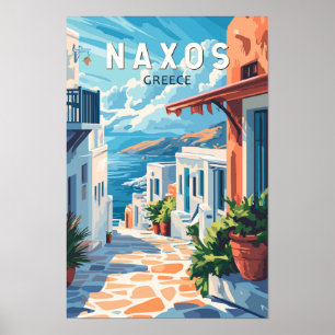 ナクソス ギリシャ 旅行 アート ヴィンテージ ポスター