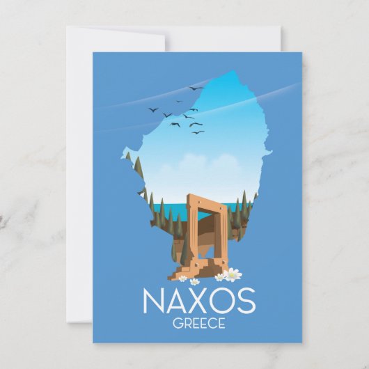 ナクソス マップ ギリシャの旅行ポスター 招待状 (裏面)