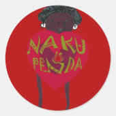 ナクフェンダサナアートプリントスワヒリデザイン ラウンドシール (正面)