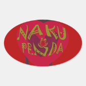 ナクフェンダサナアートプリントスワヒリデザイン 楕円形シール (正面)