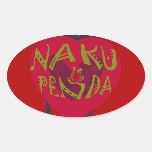 ナクフェンダサナアートプリントスワヒリデザイン 楕円形シール (正面)