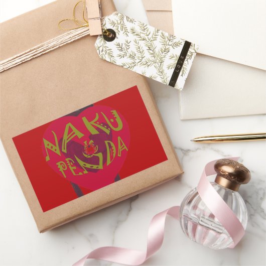 ナクフェンダサナアートプリントスワヒリデザイン 長方形シール (ギフト)