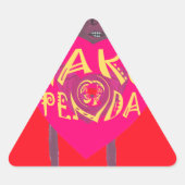 ナクフェンダラブアートスワヒリハートデザイン 三角形シール (正面)