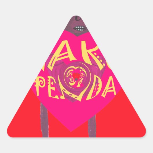 ナクフェンダラブアートスワヒリハートデザイン 三角形シール (正面)