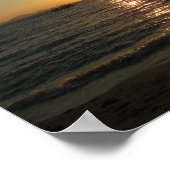 ナクラビーチサンセット…パタヤ、チョンブリ、タイ ポスター (角)