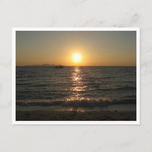 ナクラビーチサンセット…パタヤ、チョンブリ、タイ ポストカード (正面)