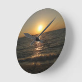 ナクラビーチサンセット…パタヤ、チョンブリ、タイ ラウンド壁時計 (傾斜)