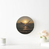 ナクラビーチサンセット…パタヤ、チョンブリ、タイ ラウンド壁時計 (ホーム)