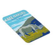 ナクル湖国立公園ホワイトライノセロス旅行 マグネット (右側)