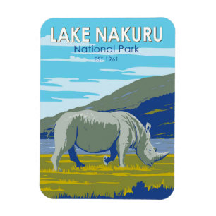 ナクル湖国立公園ホワイトライノセロス旅行 マグネット