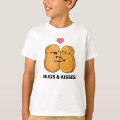 ナグとキスおもしろいチキンナゲット Tシャツ (正面)