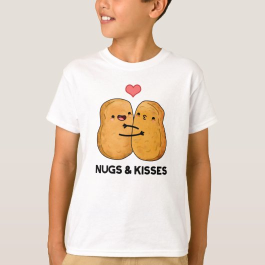ナグとキスおもしろいチキンナゲット Tシャツ (正面)