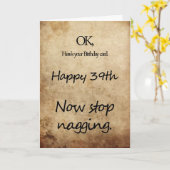 ナグの39歳の誕生日 カード (黄色い花)