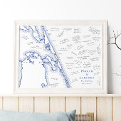 ナグスヘッドNCマップエレガントなウェディングゲストブックポスター ポスター