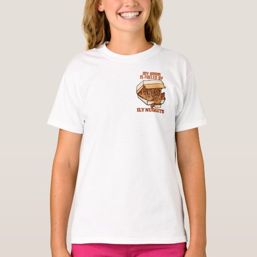 ナゲット大好き - ナゲットラブ - 手話 ILY オブセッション Tシャツ (正面)
