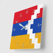 ナゴルノ・カラバフの旗 スクエア壁時計 (傾斜)