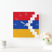 ナゴルノ・カラバフの旗 スクエア壁時計 (ホーム)