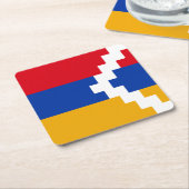 ナゴルノ・カラバフ国旗 スクエアペーパーコースター (アングル)