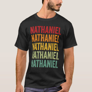 ナサニエル名Texのナサニエル虹の反復 Tシャツ
