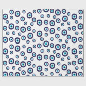 ナザリスタイリッシュネイビーブルーとアクアエビルアイパターン ラッピングペーパー (フラット)