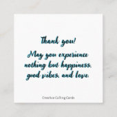 ナザリハートサンキュー コーリングカード (裏面)