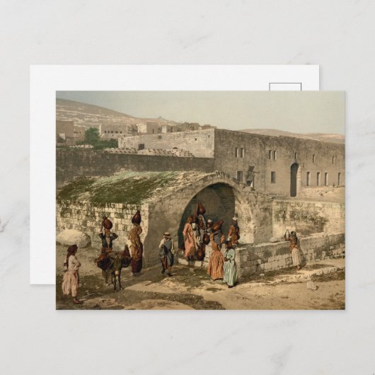 ナザレのメアリーの井戸の古い色の写真 ポストカード (正面/裏面)