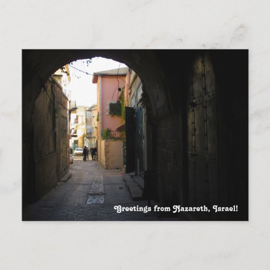 ナザレの通りの眺めの郵便はがき ポストカード (正面)