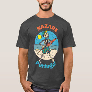 ナザレポルトガルスケルトンお土産アラーム Tシャツ