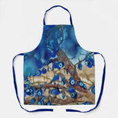ナザールと木の飾水色 エプロン (正面)
