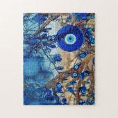 ナザールと木の飾水色 ジグソーパズル (縦)