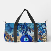 ナザールと木の飾水色 ダッフルバッグ (正面)