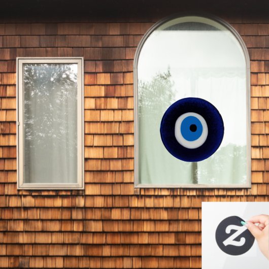 ナザールイビルアイプロテクションアムレットブルービーズシンボル  ウィンドウサイン (ホームウィンドウ)