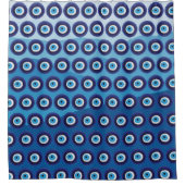 ナザールイビルアイプロテクションアムレットブルーランドスケープ シャワーカーテン (正面)