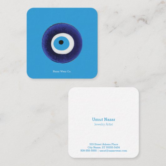 ナザールイビルアイプロテクションシンボル スクエア名刺 (正面/裏面)