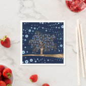 ナザールチャームツリー – 金ゴールドオンダークブルー スタンダードカクテルナプキン (インサイチュ)