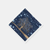 ナザールチャームツリー – 金ゴールドオンダークブルー スタンダードカクテルナプキン (角)