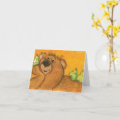 ナシおよびくま/メッセージカード カード (黄色い花)