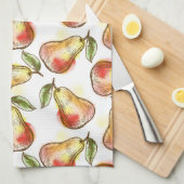 ナシが付いているパターン キッチンタオル (四つ折り)