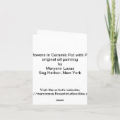 ナシが付いている陶磁器のポット-メッセージカードのヒマワリ カード (裏面)