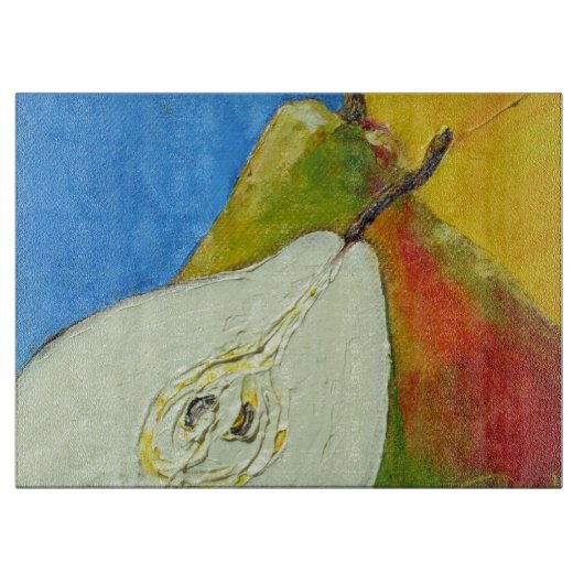 ナシのガラスまな板 カッティングボード (正面)