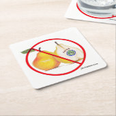 ナシのコースターを持つジョーカー無し スクエアペーパーコースター (アングル)