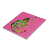 ナシのフルーツのポップアートの水彩画のイラストレーション タイル (側面)