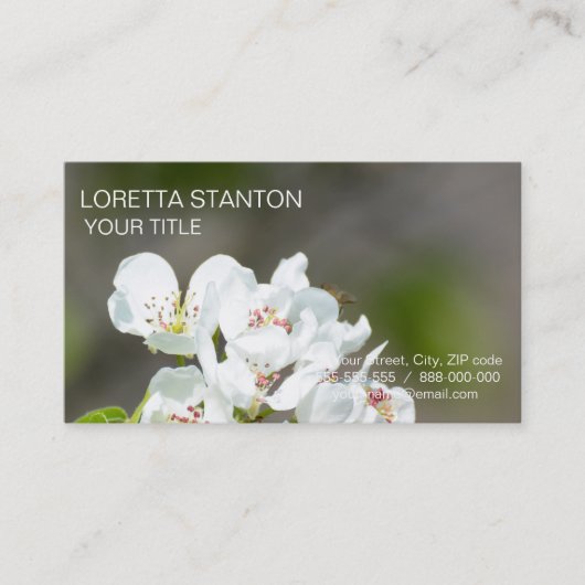 ナシの木が咲く 名刺 (正面)