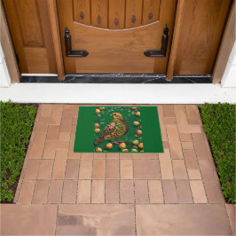 ナシの木にいるヤマ perdix の切り抜きステンシルデザイン ドアマット