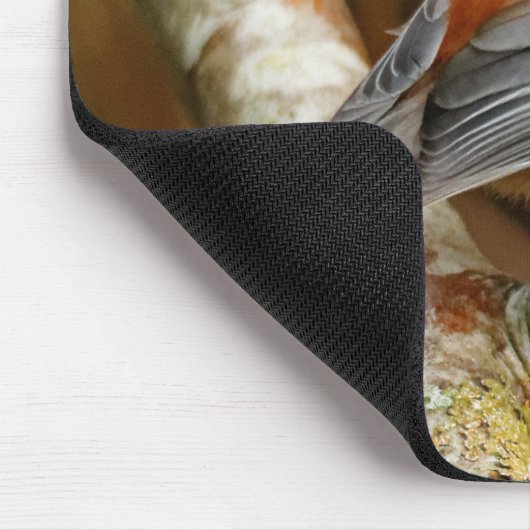 ナシの木にかわいい栗の《鳥》アメリカゴガラ マウスパッド (コーナー)