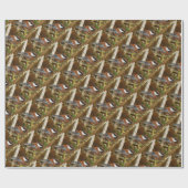 ナシの木にかわいい栗の《鳥》アメリカゴガラ ラッピングペーパー (フラット)