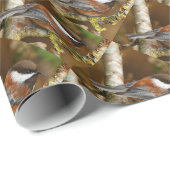 ナシの木にかわいい栗の《鳥》アメリカゴガラ ラッピングペーパー (ロールコーナー)