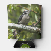 ナシの木にかわいい若いダウンの木ペッカー 缶クーラー (裏面)