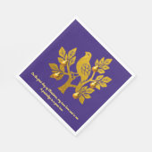 ナシの木にパトリッジ紫の金ゴールドクリスマス スタンダードランチョンナプキン (角)