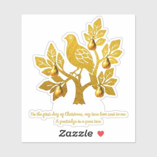 ナシの木にパトリッジ黄金のフェスティバルクリスマス シール (シート)